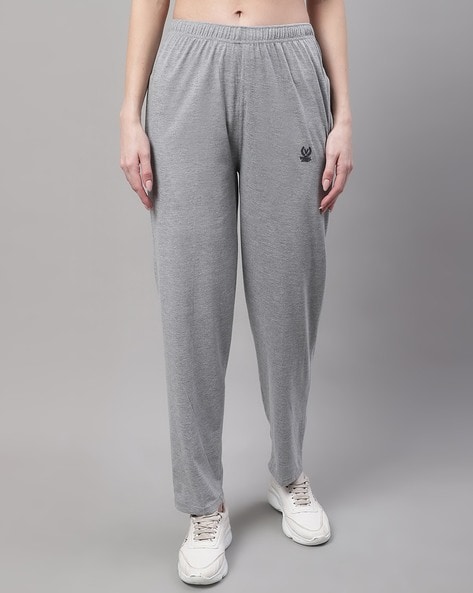 Women Printed Grey Track Pants