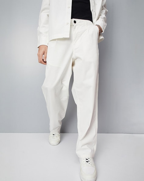 Casual trousers Max Mara  Fatina beige stretch cotton pants   91360389000002