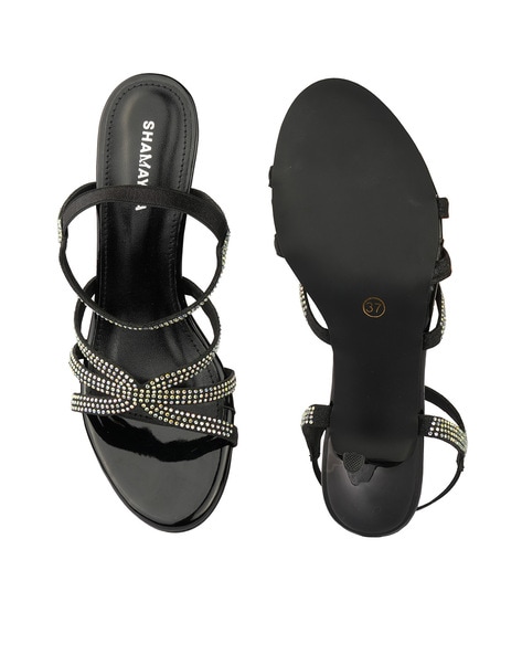 Buy Black Heeled Sandals for Women by Shamayra Online Ajio