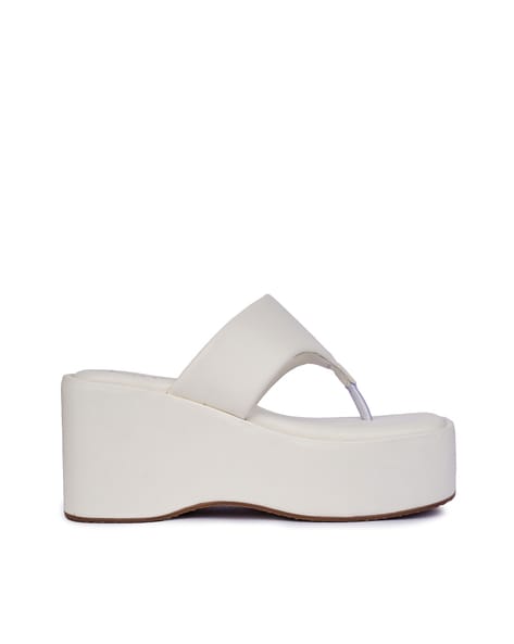 White discount flatform wedges