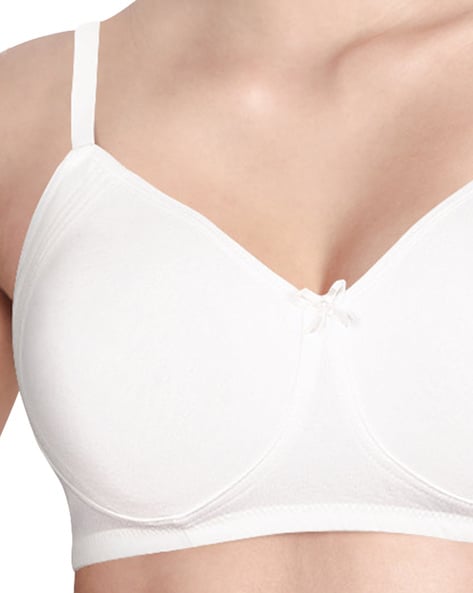 White Plain Cotton Seamless Bra, Packaging Type: Box, Size: 30-40 at Rs  299/piece in Noida