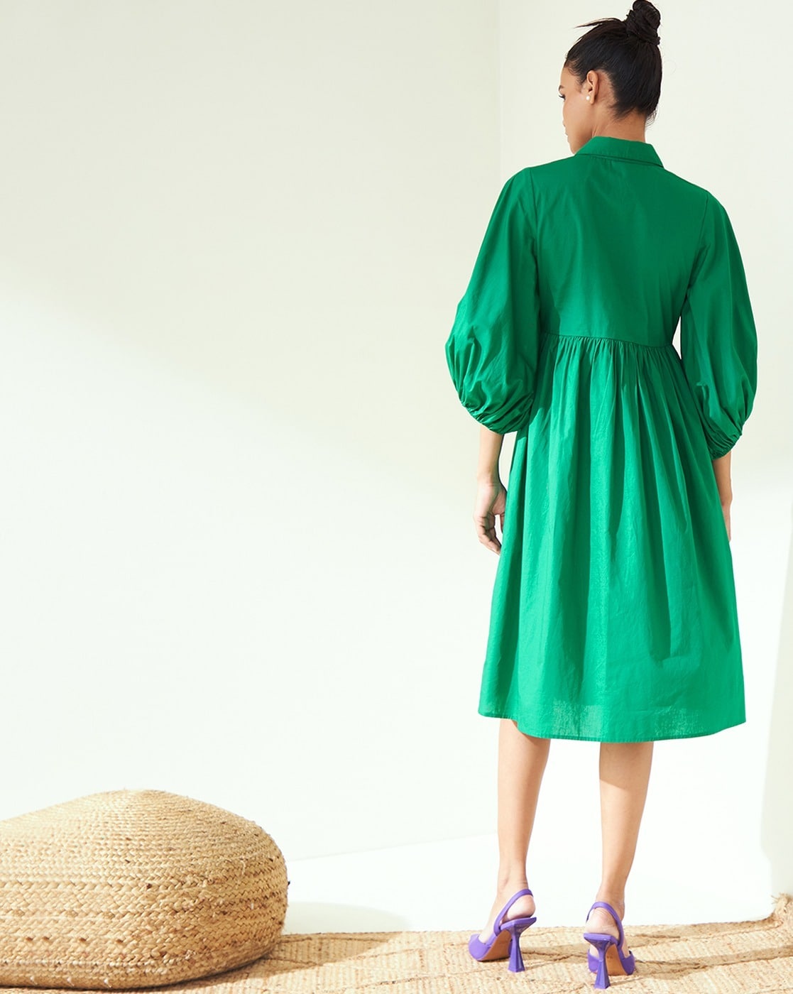 Shirt Dress Midi- Polly Green – OLIPHANTDESIGN