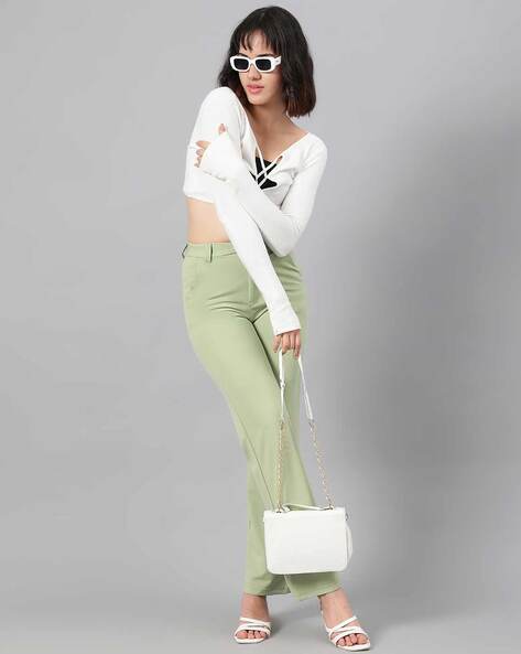 Buy Green Trousers & Pants for Women by KOTTY Online