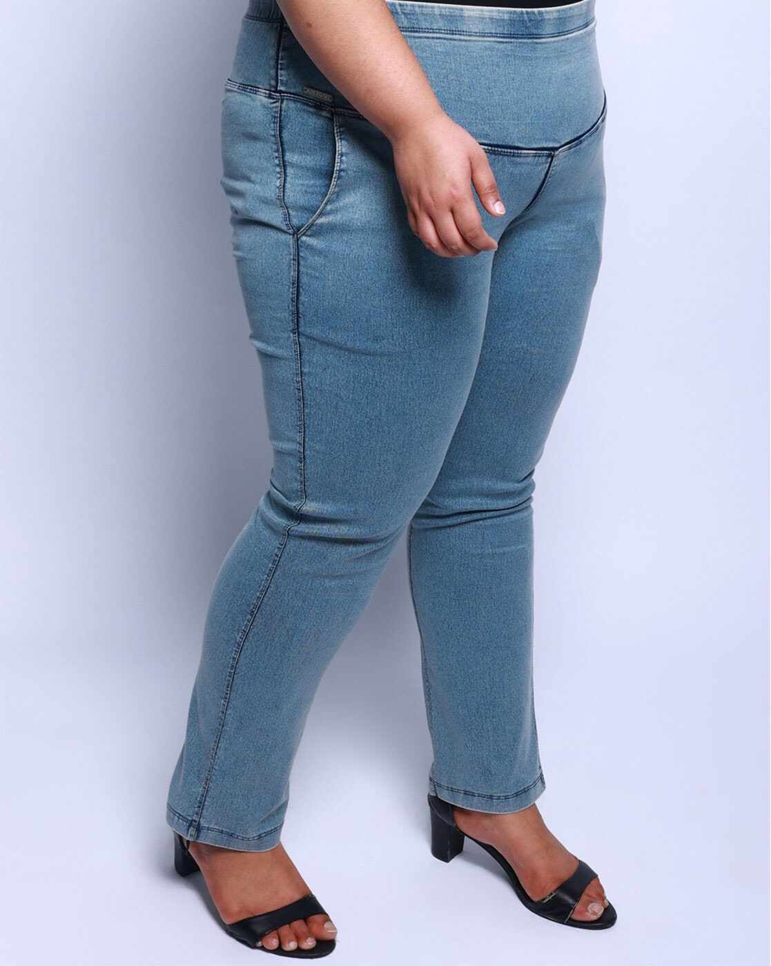 Curvy Silk Denim Pull-On Legging in Black – 1822 Denim