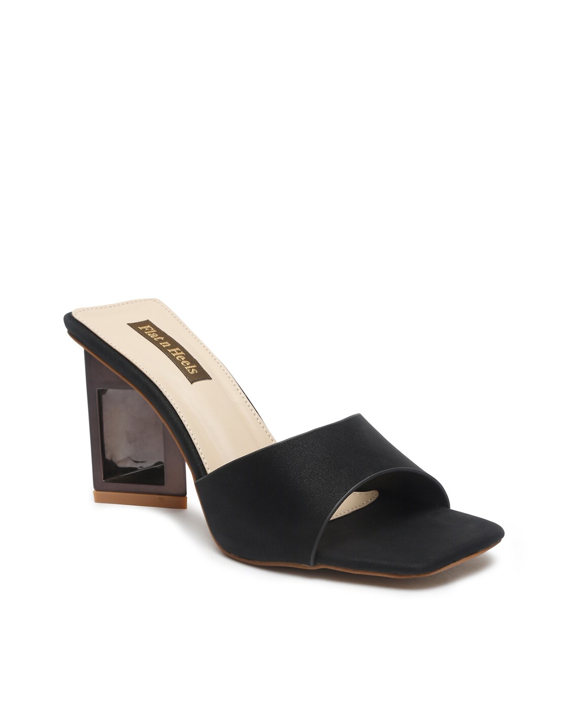 Buy Black Heeled Sandals for Women by Flat n Heels Online | Ajio.com