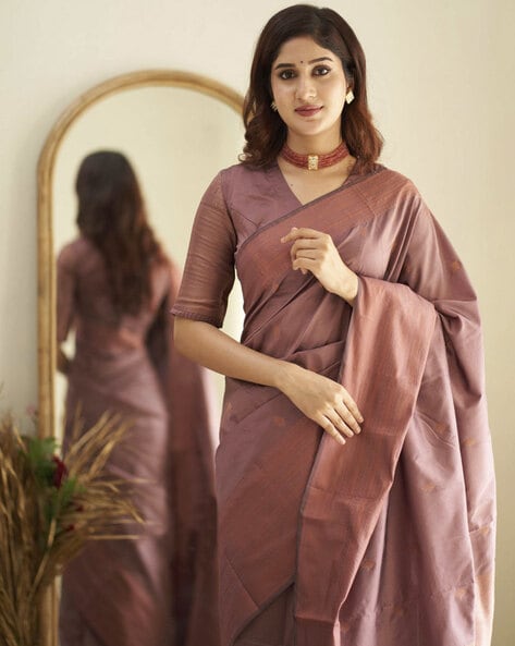 Silk Saree with Contrast Border