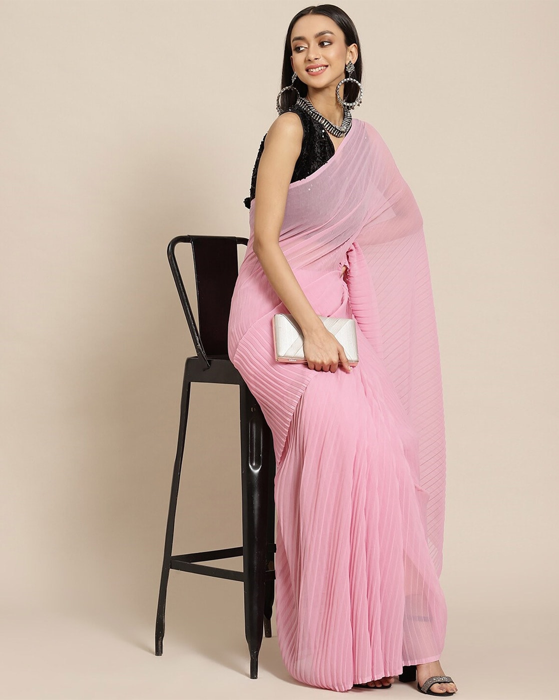 Buy Black Sarees for Women by ZIKARAA Online | Ajio.com