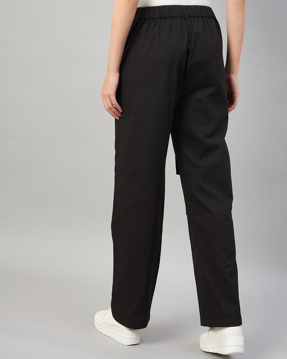 Buy Black Trousers & Pants for Women by ORCHID BLUES Online