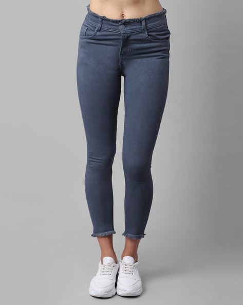 FRAME The Snapped Denim Leggings | Neiman Marcus