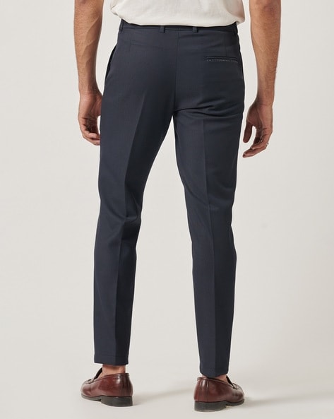 Buy Navy Blue Trousers & Pants for Men by Mr Button Online