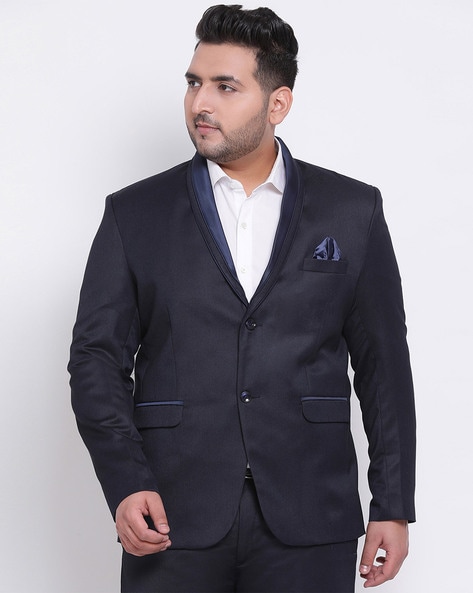 Blue blazer 2024 with black lapel