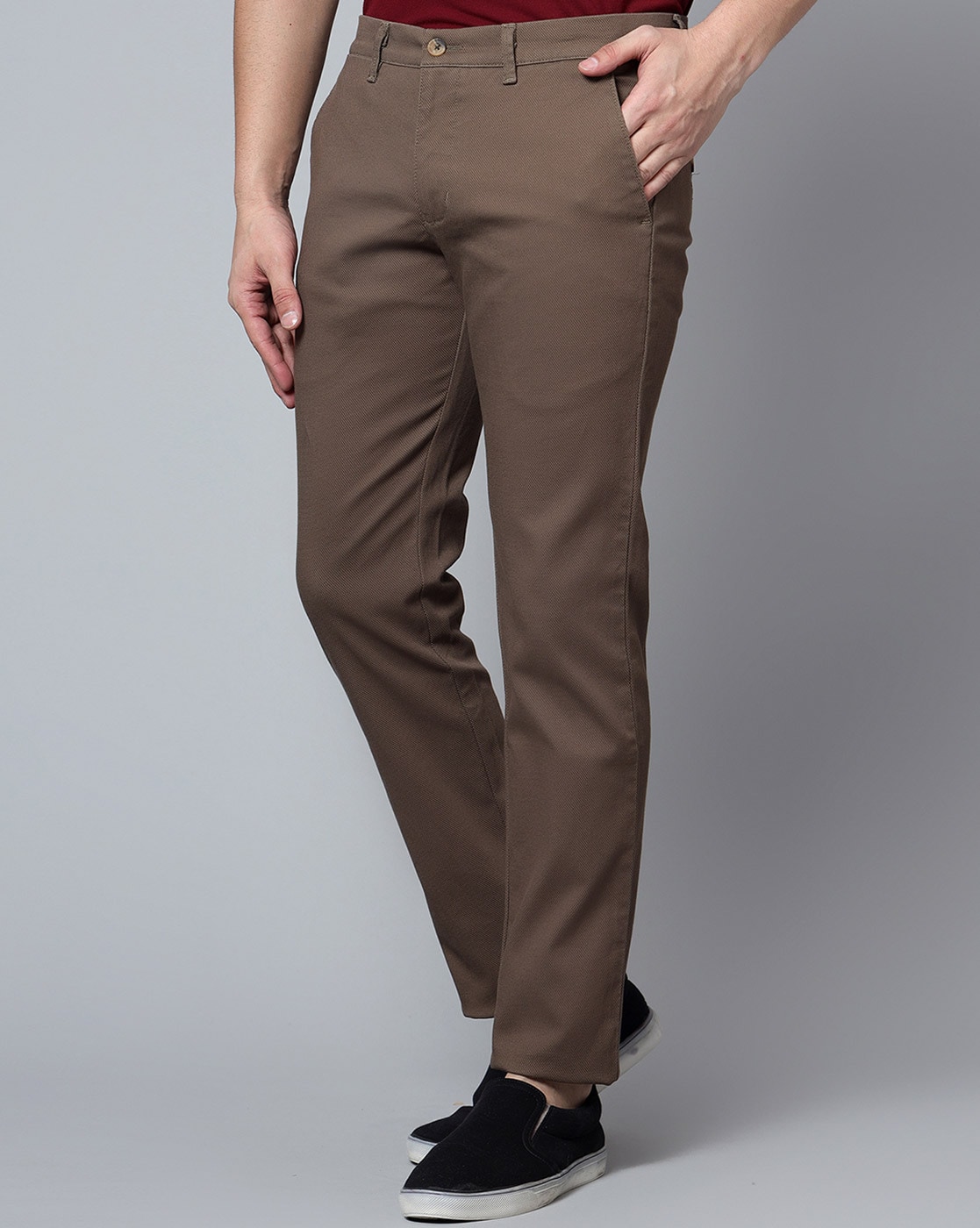 Buy Cantabil Beige Regular Fit Flat Front Trousers for Mens Online  Tata  CLiQ