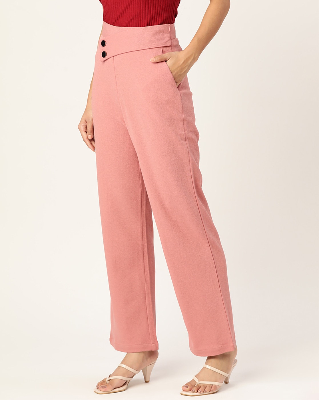 River Island Trousers | Womens Petite Pink Wide Leg Trousers – Increase CDC