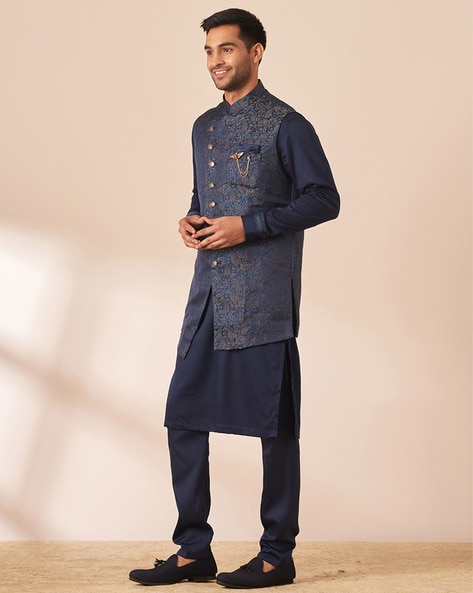 Buy kurta pajama manyavar for men with nehru jacket in India @ Limeroad