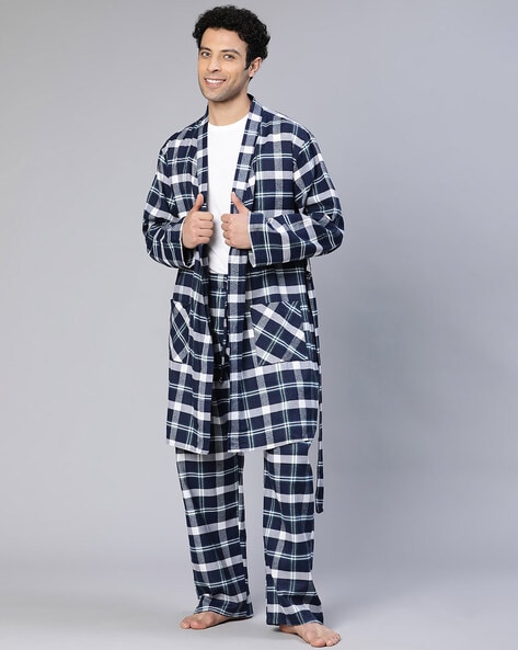 Mens best sale checkered pjs