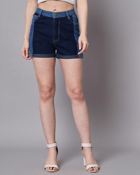 High-waisted denim shorts - Denim blue - Ladies | H&M IN