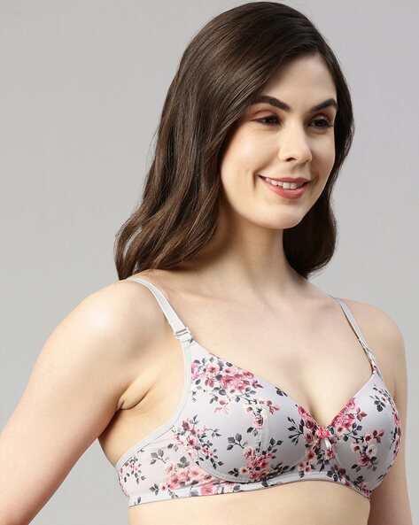 Buy Enamor Padded Non-Wired High Coverage T-Shirt Bra - Amaranto Print at  Rs.1279 online