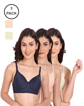 Buy online Pack Of 3 Multi Colored Solid Sport Bra from lingerie for Women  by Viral Girl for ₹439 at 71% off