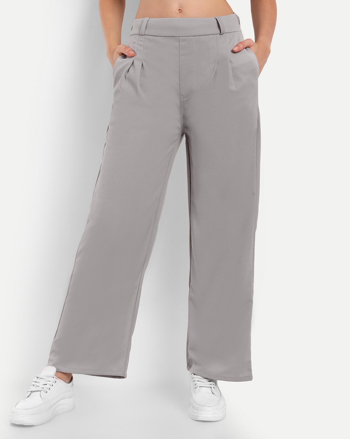 Buy Grey Trousers & Pants for Women by Broadstar Online