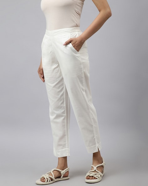 Final Sale Plus Size High-Waist Wide Leg Pants in White – Chic And Curvy