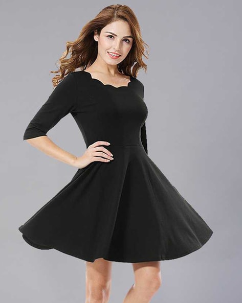 Black Lace Strapless Skater Prom Dress – ShObO