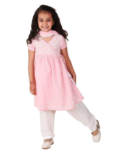 Buy Pink White Ethnic Wear Sets for Girls by Fabindia Online