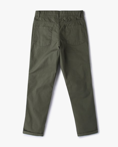 Buy Sage Green Trousers & Pants for Women by FITHUB Online | Ajio.com