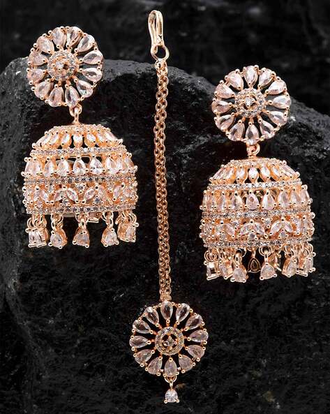 Gold diamond store jhumkas