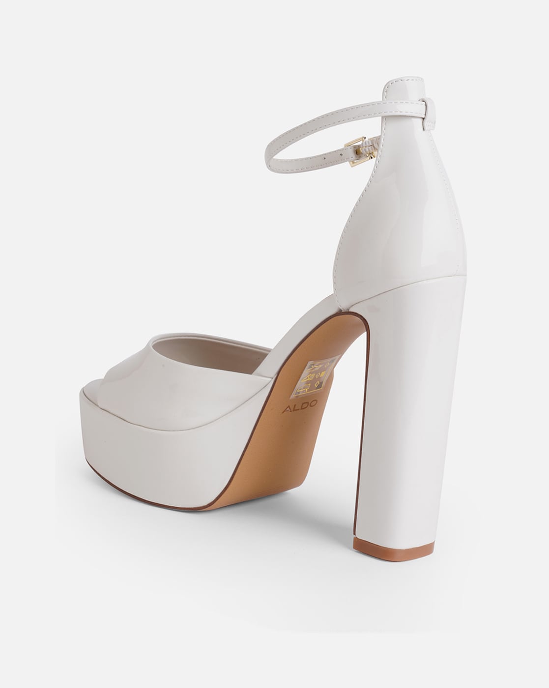 Buy Aldo Lulu Women White Block Heel Sandals Online