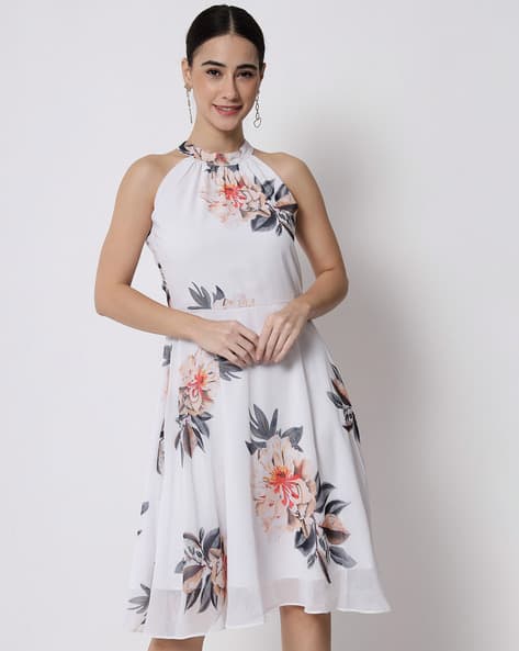 Floral Print Fit Flare Dress