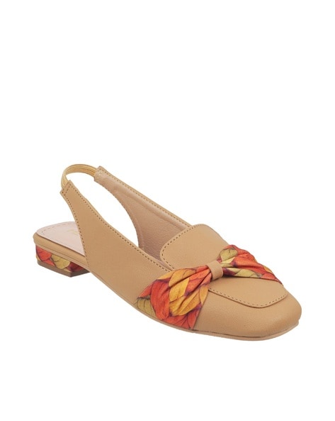 Metro Sling-Back Sandals with Bow-Accent