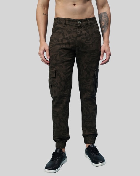 Mens camouflage cargo trousers