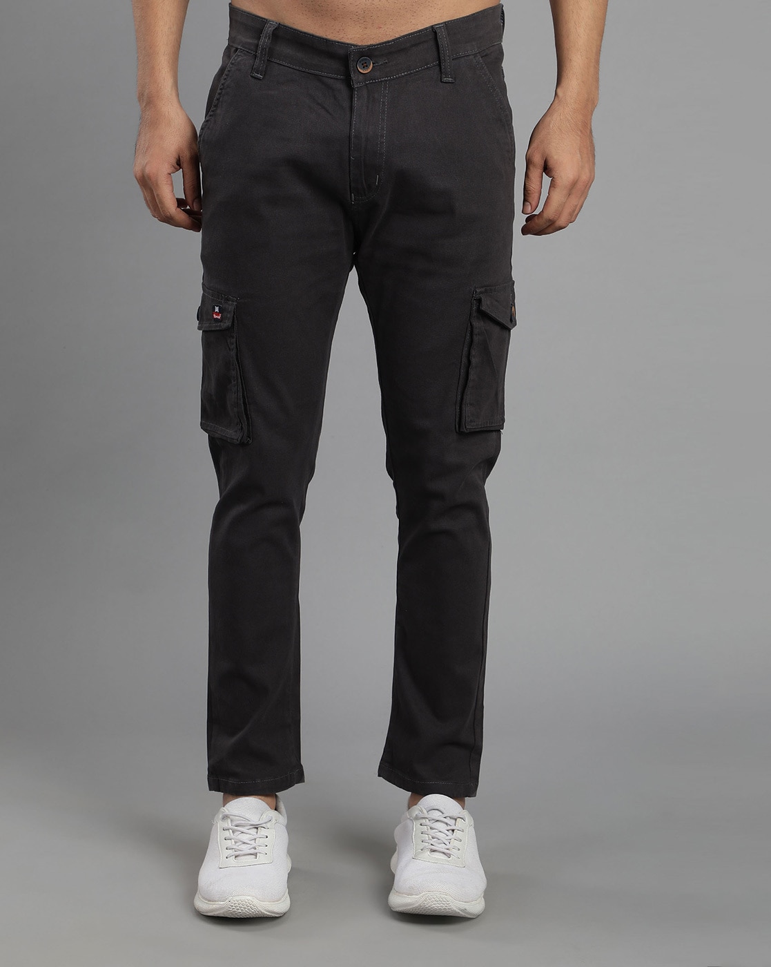 Buy Charcoal Grey Trousers & Pants for Men by COOL COLORS Online | Ajio.com