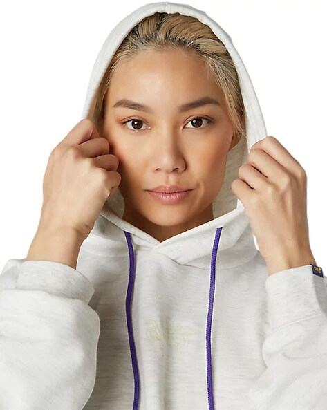 Asics white outlet hoodie