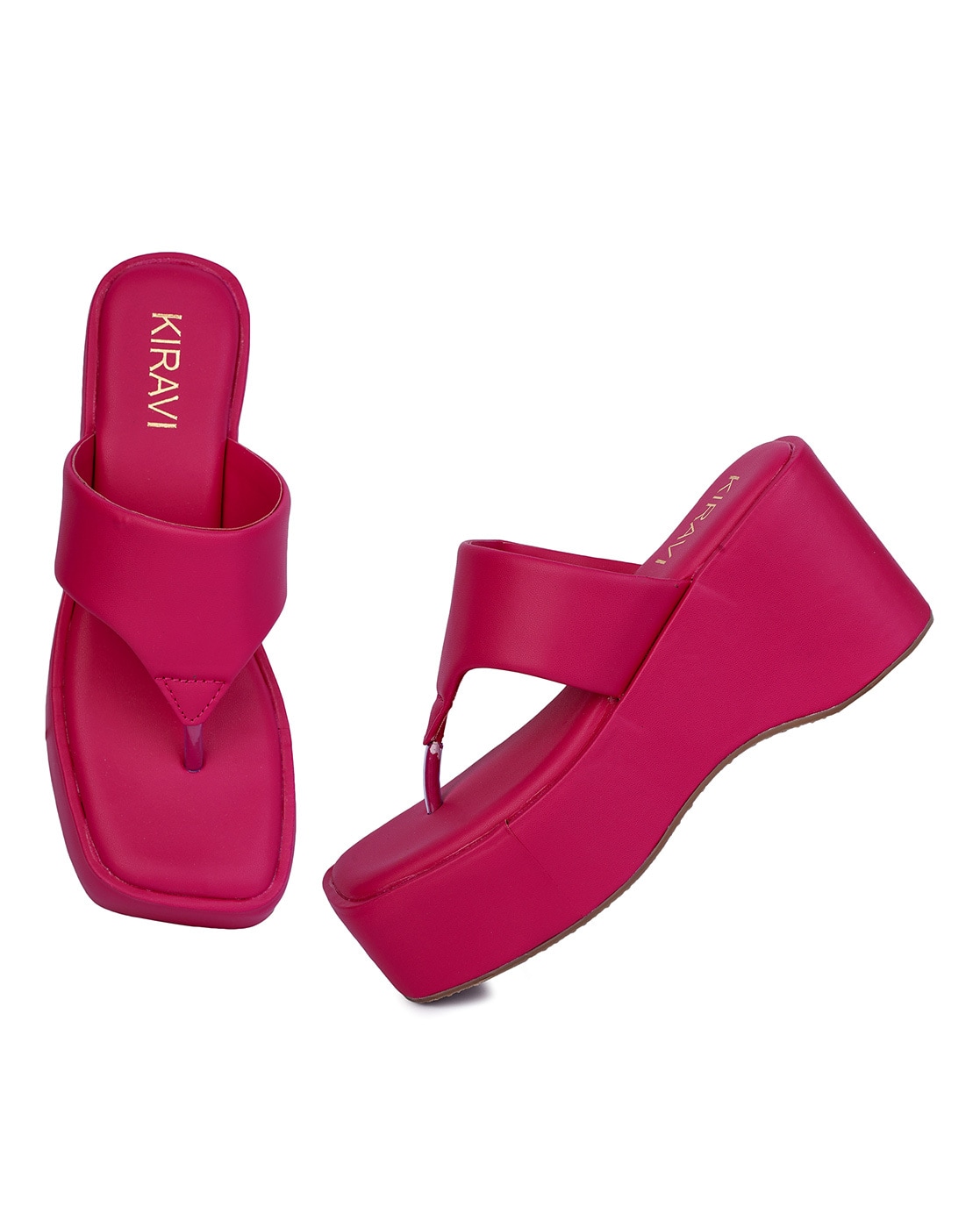 Buy Fuchsia Heeled Sandals for Women by KIRAVI Online Ajio