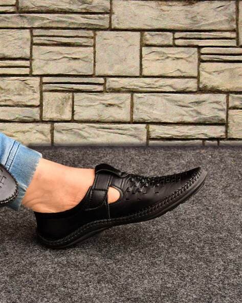 Buy Mast & Harbour Black & Tan Slip On Comfort Sandals - Sandals for Men  25674346 | Myntra