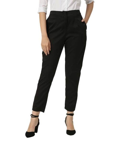 Buy Glossia Fashion Green Formal Pants Tapered High Waist Ankle Length  Stretchable Cigarette Trouser for Women (Size - S)-WJ-82674 at Amazon.in