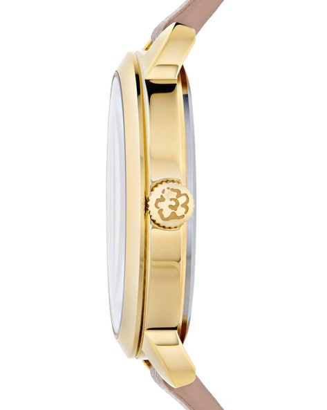 Ted Baker Relógio feminino com pulseira de couro vegano marrom claro  (modelo: BKPFLS3049I), Marrom