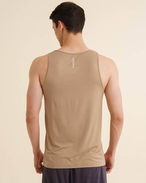 Sleeveless Vest with Deeper Round-Neck
