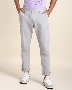 Tapered Fit Cargo Pants with Drawstrings