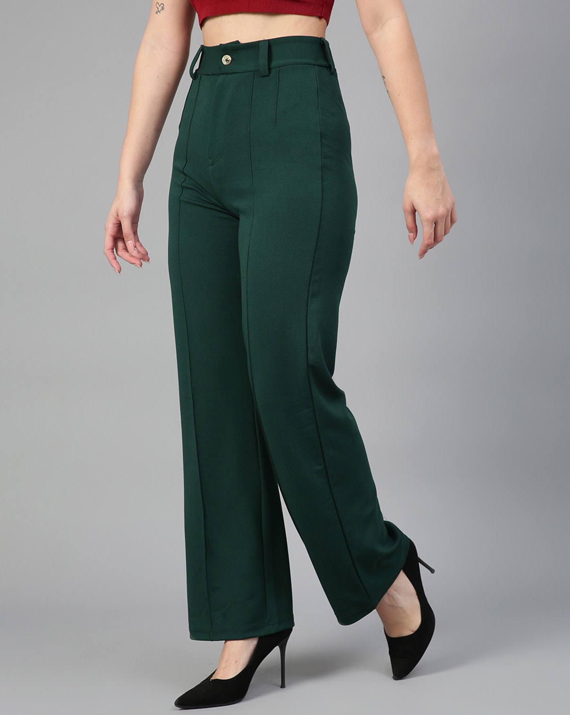 Buy Men Green Solid Low Skinny Fit Casual Trousers Online - 752893 | Peter  England