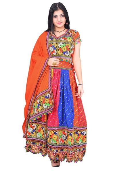 Buy Vintage Style New Indian Rajasthani Lehenga Set Multicolor Dandiya  Banjara Dress Online at desertcartINDIA