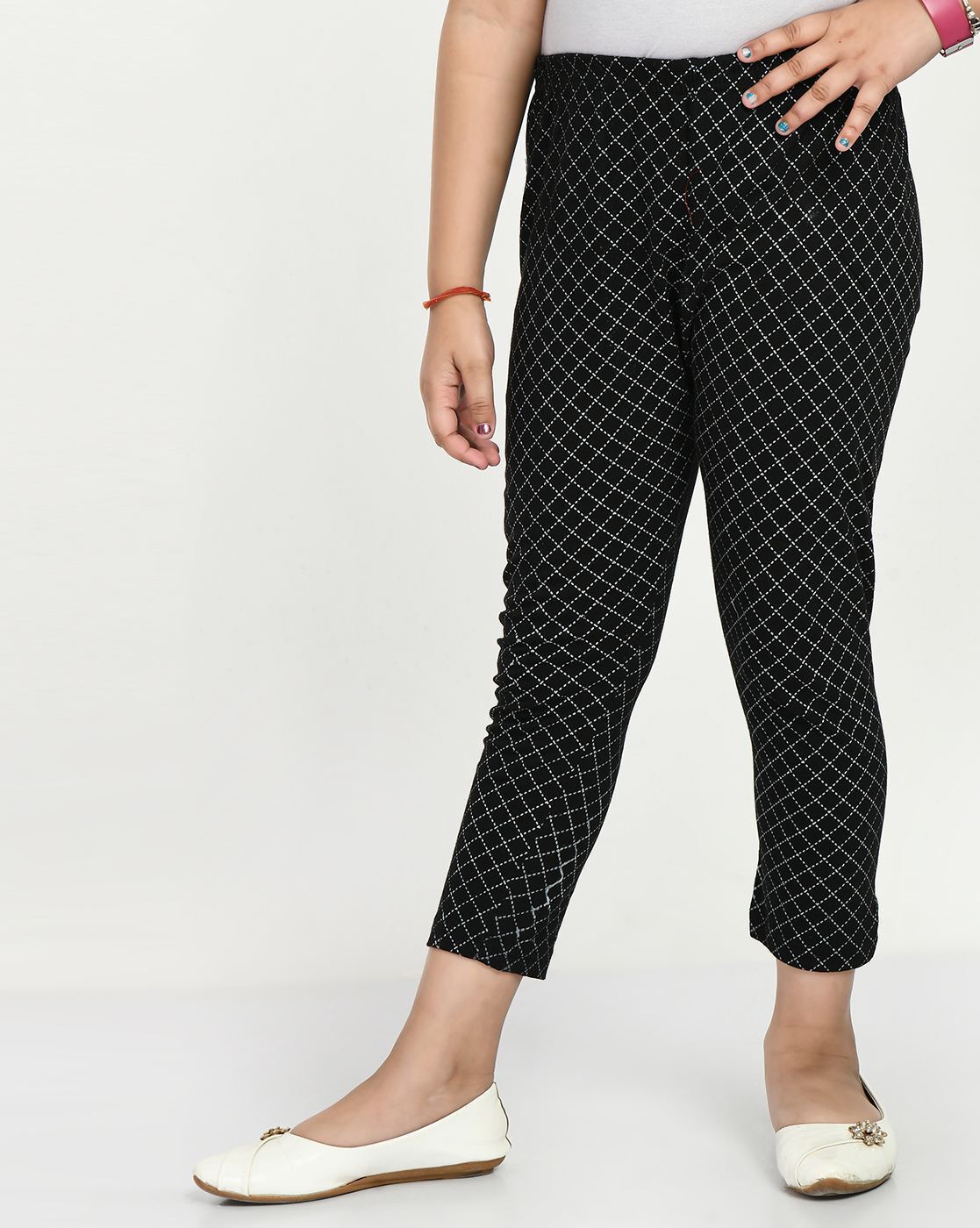 Buy Black & Yellow Trousers & Pants for Girls by INDIWEAVES Online