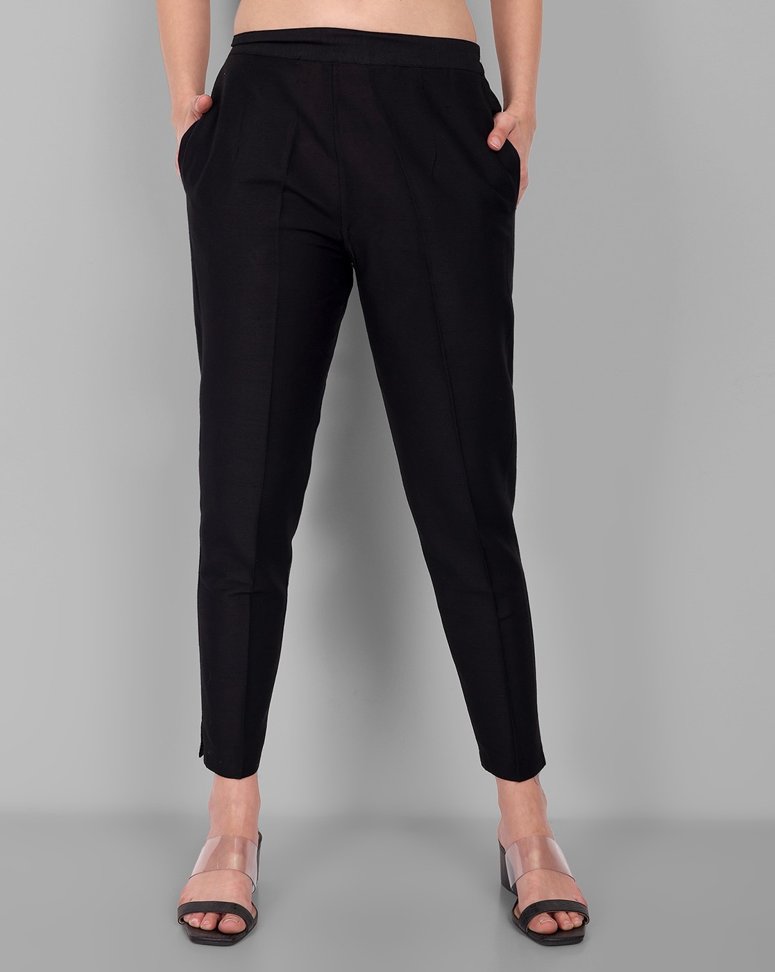 Buy Black Cotton Ankle Length Leggings for Women Online at Fabindia