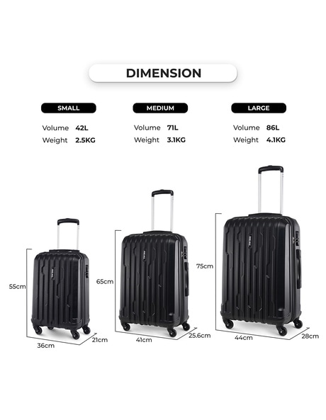 Safari Pentagon Hardside Small and Medium Size Cabin & Check-in Luggage Set  of 2 Suitcase Trolley Bags for Travel Black Color 55cm & 66cm : Amazon.in:  Bags, Wallets and Luggage