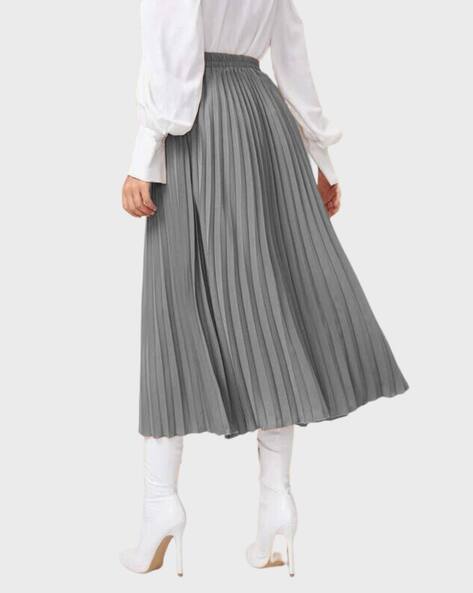 Pleated A-Line Skirt