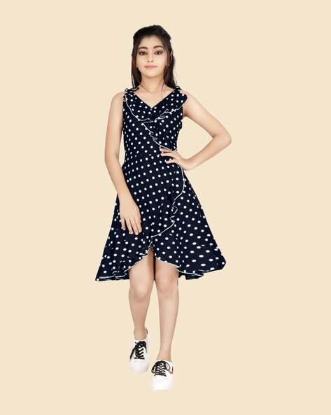 Girls navy polka deals dot dress