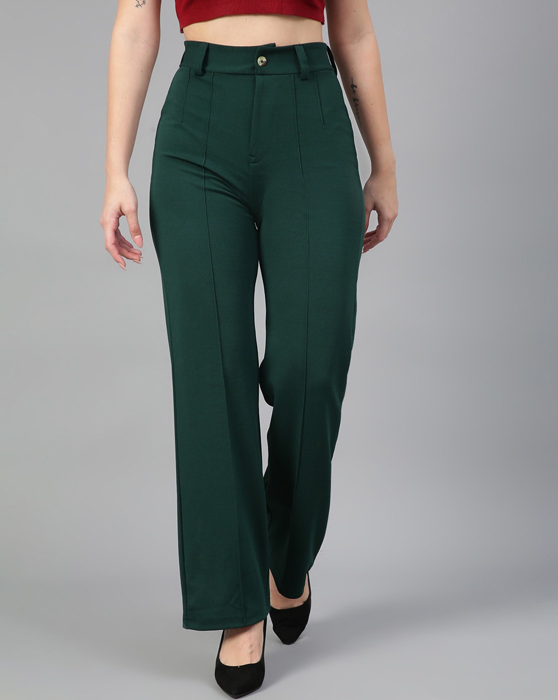 Buy Green Trousers  Pants for Women by YLONDON Online  Ajiocom