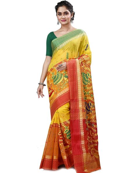 Buy Siliguri Bazaar Banarasi Cotton Buti Work Tant Saree No Blouse Pice  online from Siliguri Bazaar