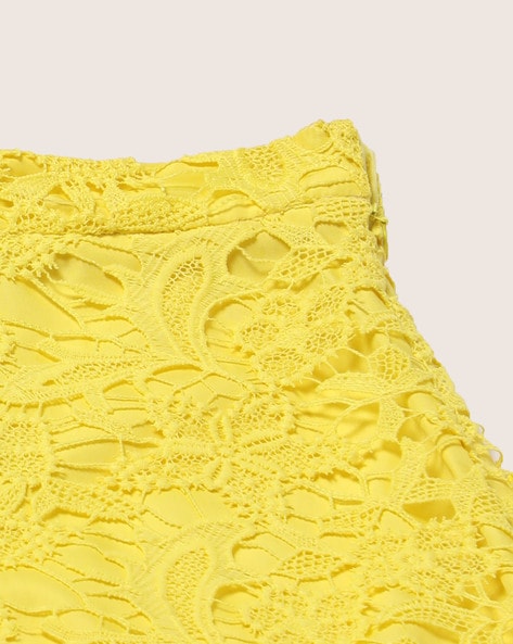 Long lace skirt yellow hotsell